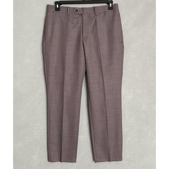 Tallia Men's 34x30 Suit Pant Vane Stretch Wool Blend Plum NEW - Picture 2 of 10